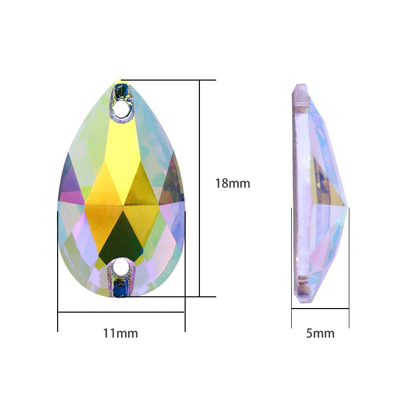 tony bead 3230 Teardrop Sew On Rhinestone K9 Glass Wedding Dress Decoration Flatback Crystal Glass Strass Sewing Stones For Clothes