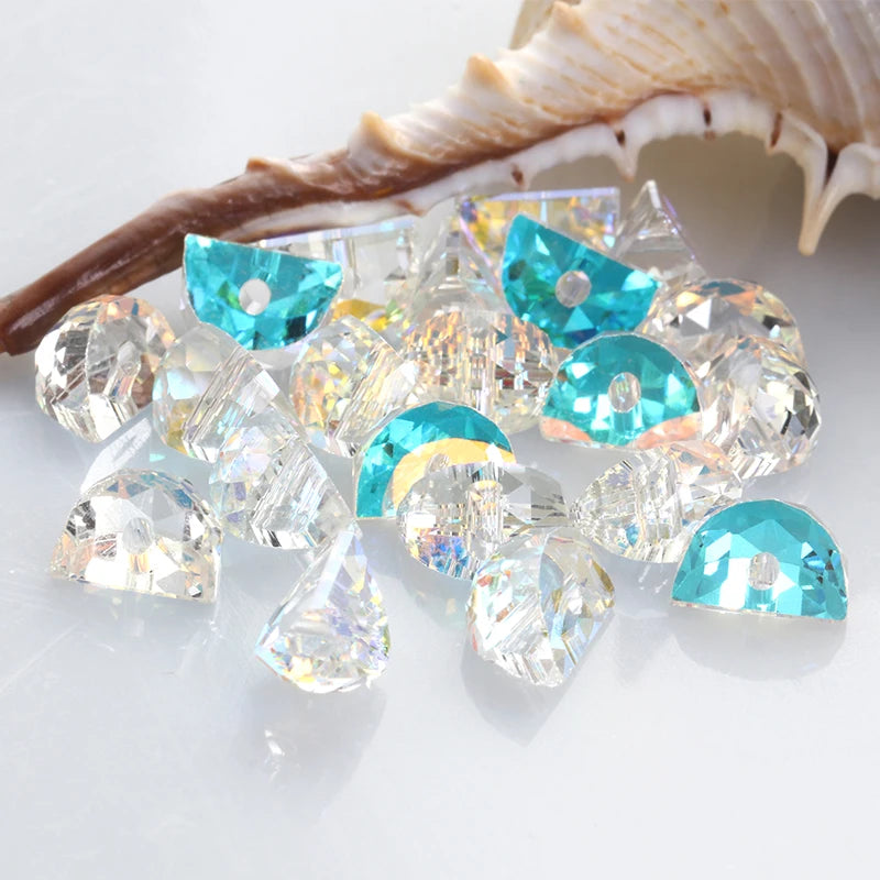 New Arrival AB Color Crystal Strass Moon Shape Rhinestones Loose Beads Earring Making Accessories DIY Rhinestone Beads Stone