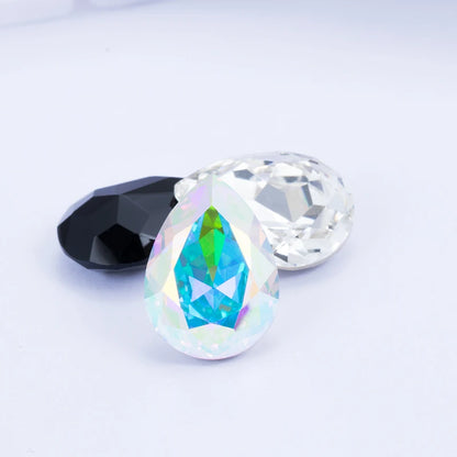 Twinkling Violet Tear Drop K9 Glass Rhinestones Glass Crystal Pointback Rhinestones Glue on Garment Crafts Jewelry Accessories