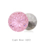 New Arrival 14mm Round Rhinestones Pointback Glass Rivoli Crystal Strass Flower Printing Inside Shiny Glue On Stones