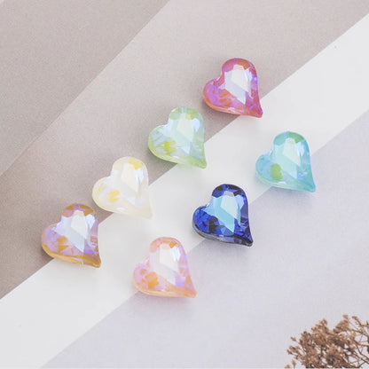 tony bead MI Series Heart Shaped Shiny Crystal Loose Rhinestones K9 Glass Strass Crystal Glue on Clothing Crafts Jewelry Beads