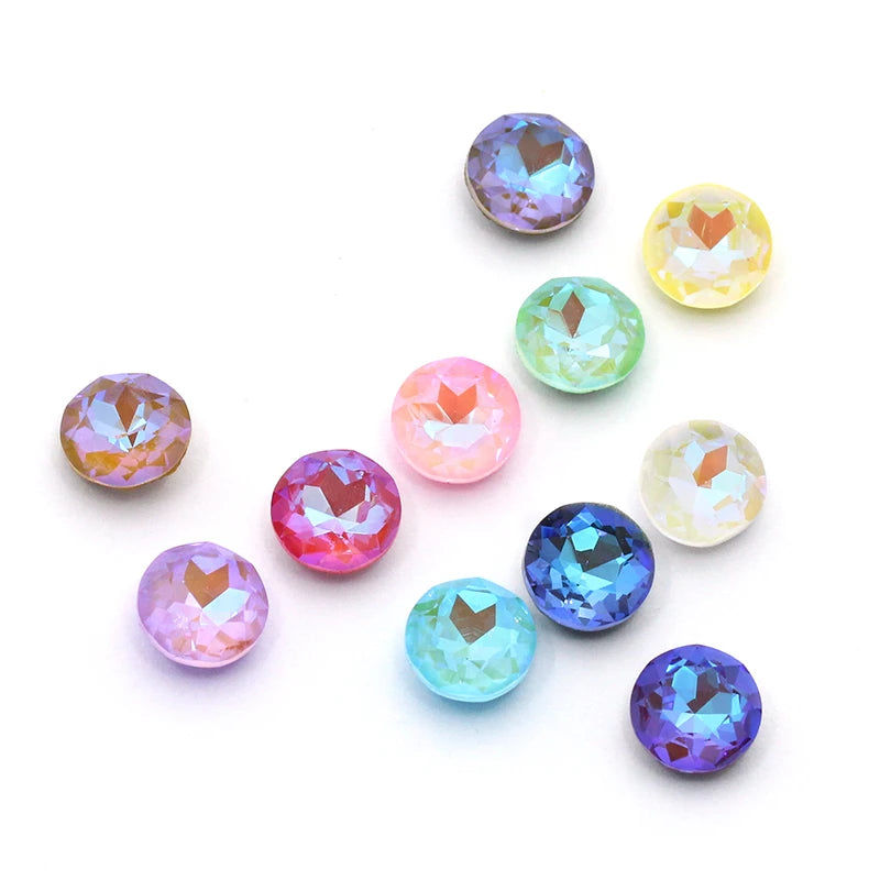 20pcs Gemstone Flower Shiny MI Crystal Loose Rhinestones K9 Glass Strass Crystal Small Beads Glue on Clothes Nail Arts