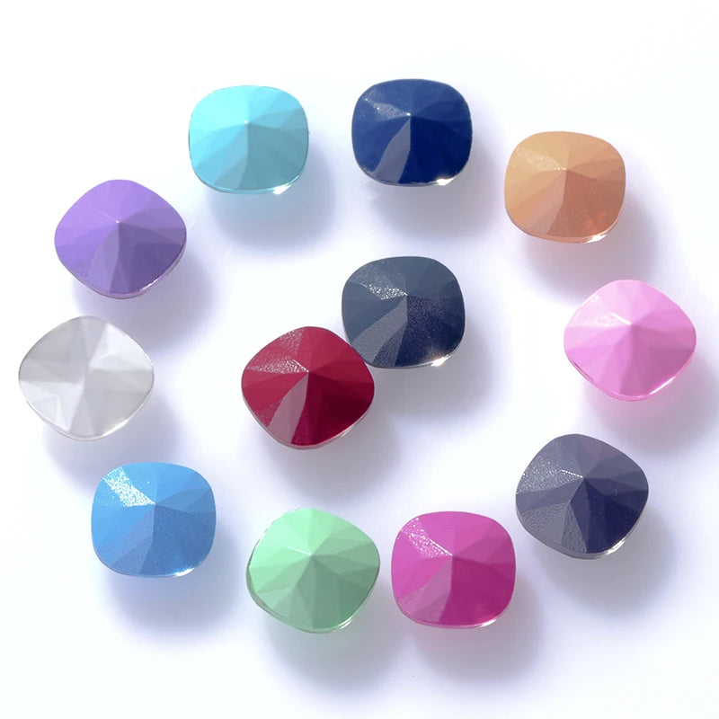 8-12mm Square Shape Mocha Rhinestones Pointback Glass Strass Crystal New Arrival Glue On Nails Loose Stones Rhinestones