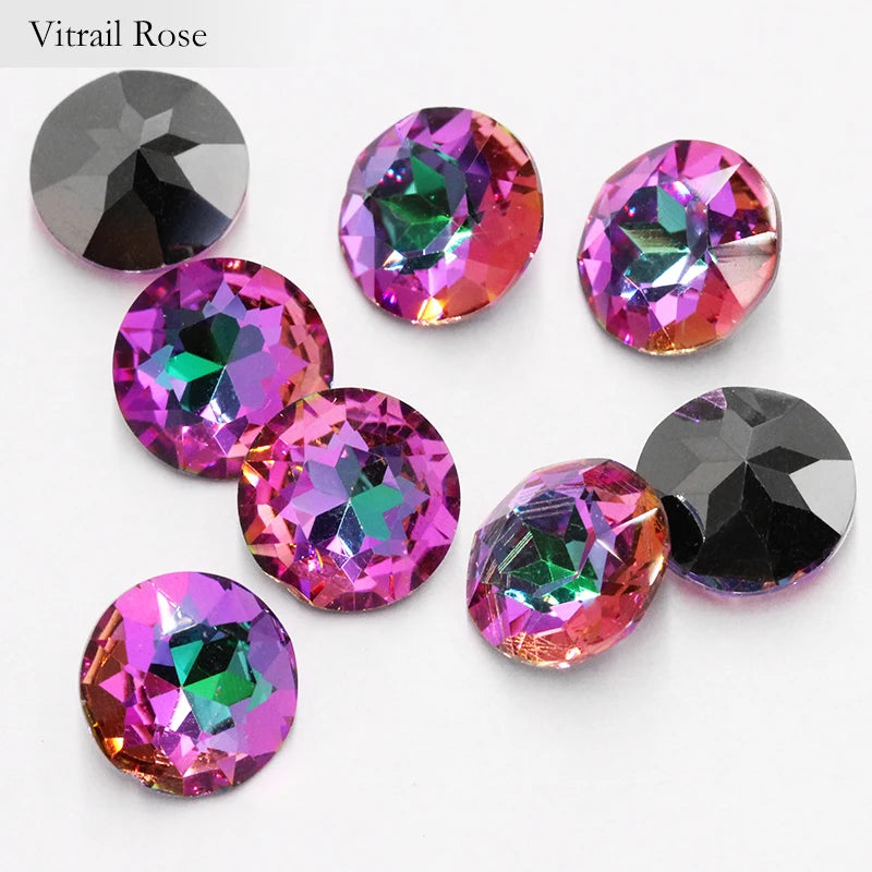 Pointback Crystal Loose Rhinestones for Clothes 20 Colors Mixed Gemstone Flower K9 Glass Strass Crystal Beads Glue on Nail Arts