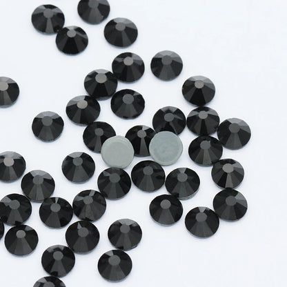 Black Rhinestones For Nails Round Shape Hotfix Stones And Crystals SS3 - SS30 Flatback Rhinestone Glass Strass Hotfix