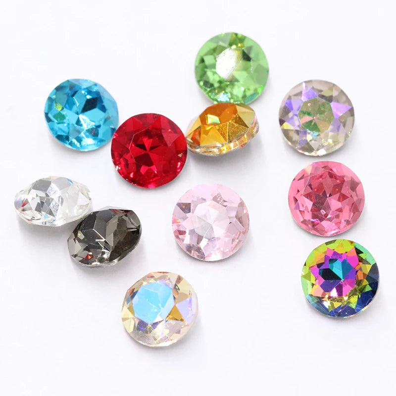 Pointback Crystal Loose Rhinestones for Clothes 20 Colors Mixed Gemstone Flower K9 Glass Strass Crystal Beads Glue on Nail Arts