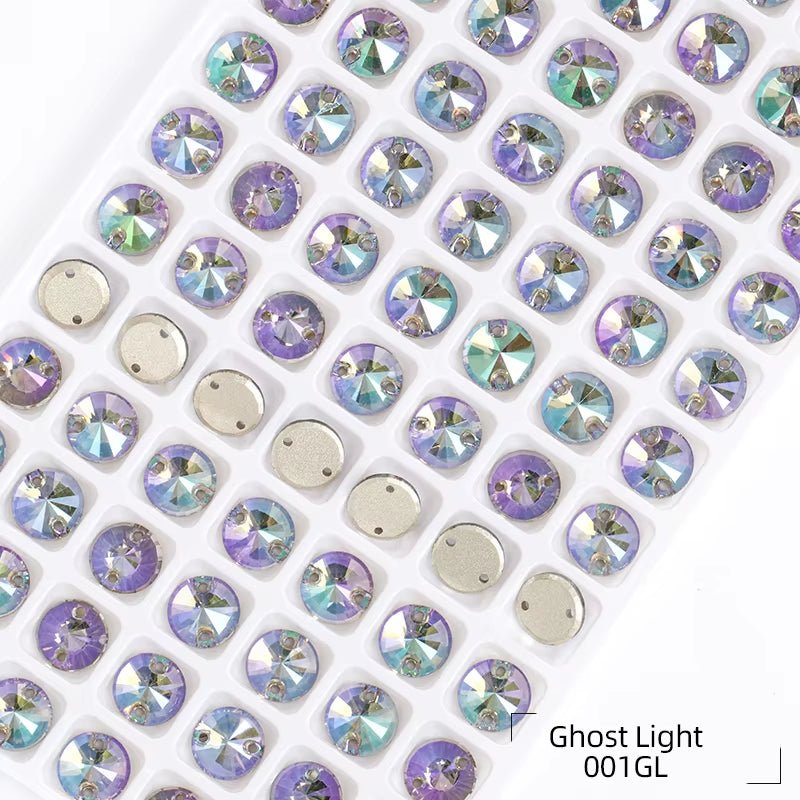 Rivoli Rhinestones Round Shape Sew On Stones Crystals Jewelry Accessories K9 Glass Shiny Crafts Art Loose Rhinestone - tony beads