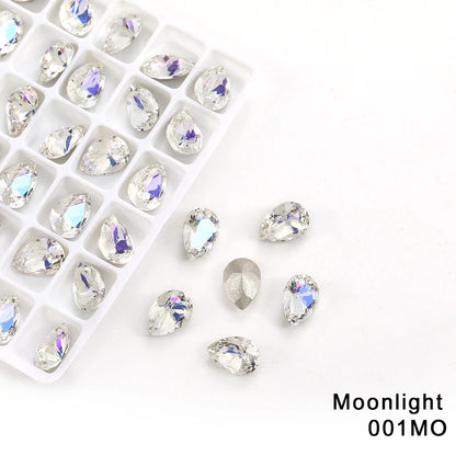 7x10 mm Drop Glass Stones Glue On Nails Crystal Strass Rhinestones Pointback Crystal Jewelry Making Accessories