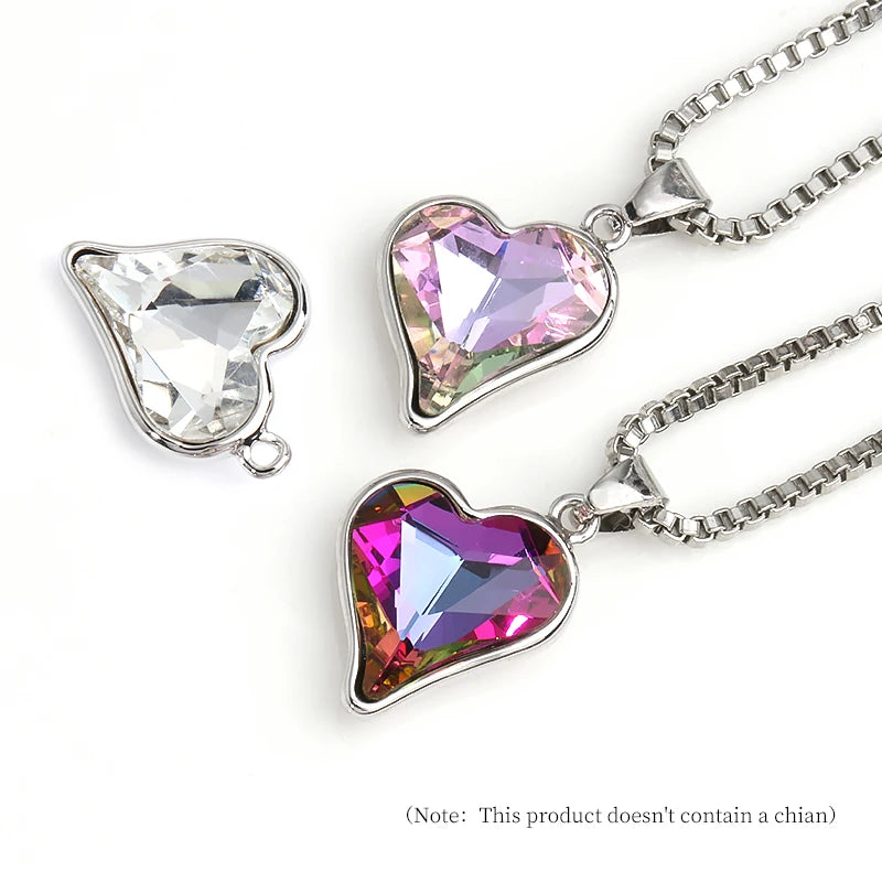 Heart Shape Jewelry DIY Rhinestones Claw Set Jewelry Making Decoration Copper Base Necklace Bracelets Crystal Stones