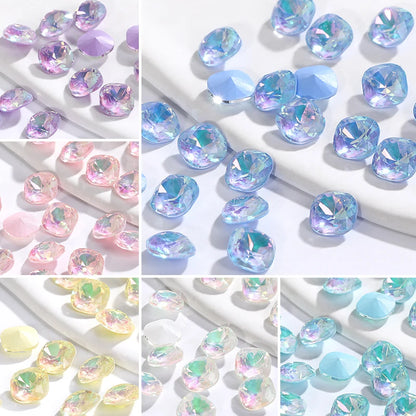 10mm Square Crystals Strass Pointback Glass Rhinestone Colorful Jewelry Accessories Korean Style Glue On Nails Rhinestones