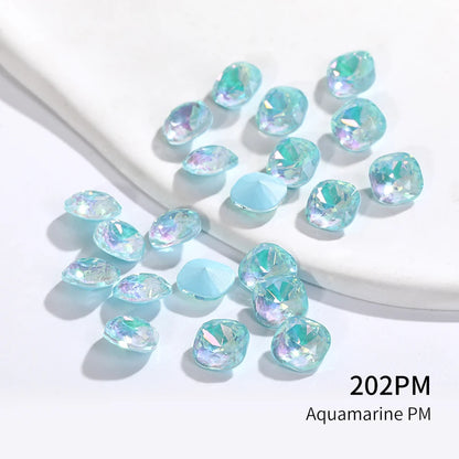 10mm Square Crystals Strass Pointback Glass Rhinestone Colorful Jewelry Accessories Korean Style Glue On Nails Rhinestones