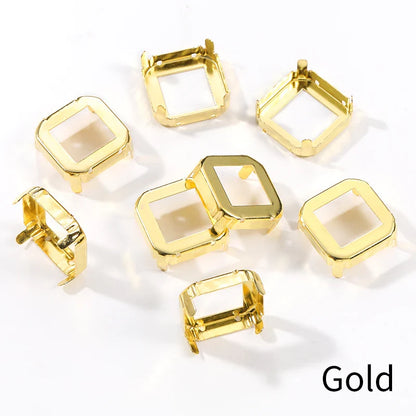 tony bead 23mm Square Claw for Rhinestones Golden Silver Color Thicken Copper Sewing Accessories Handmade DIY Supplies