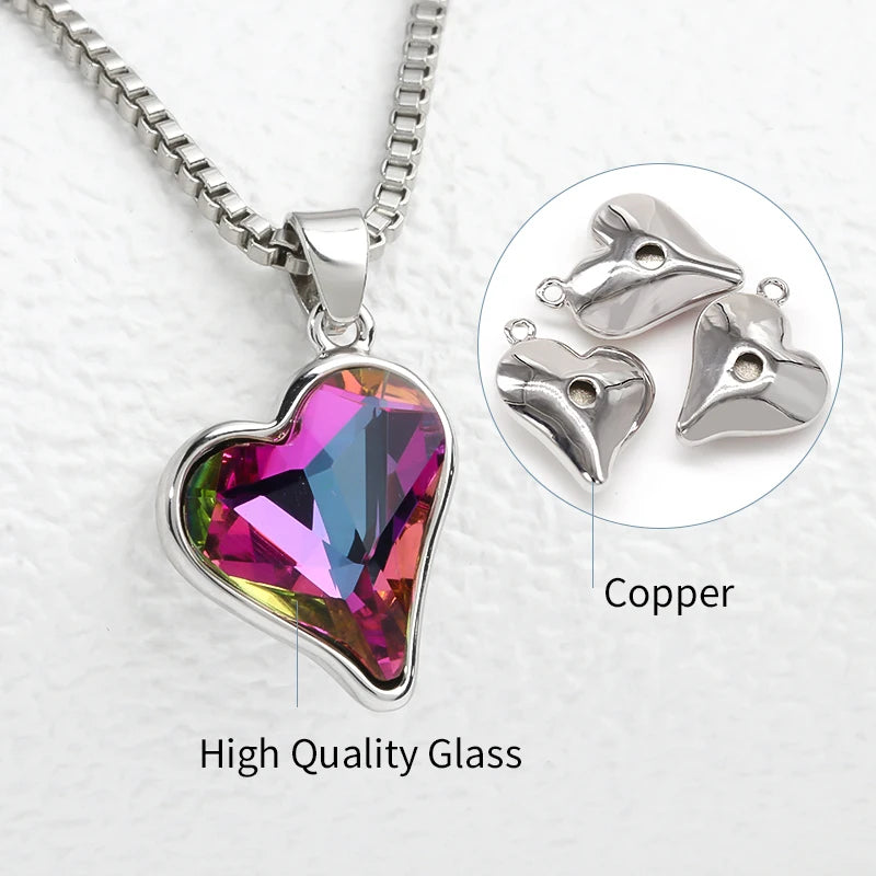 Heart Shape Jewelry DIY Rhinestones Claw Set Jewelry Making Decoration Copper Base Necklace Bracelets Crystal Stones