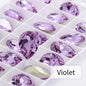 Twinkling Violet Tear Drop K9 Glass Rhinestones Glass Crystal Pointback Rhinestones Glue on Garment Crafts Jewelry Accessories