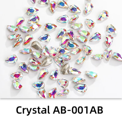 50pcs 5x8mm Glitter Glue On Nails Rhinestone Pointback Crystal Strass Rhinestones New Design Glass Stones