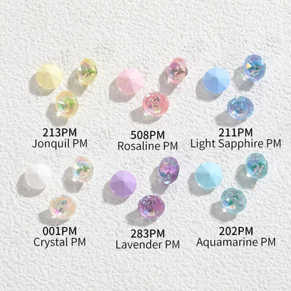 8mm Pointback Glass Rhinestone Glitter Nail Charms Jewelry Making Accessories Glue On Crystal Stones DIY Supplies