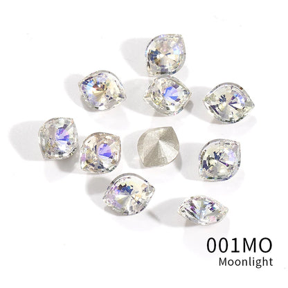 10x12mm Eye Shape Glass Stones Crystal Strass Rhinestones for Shoes Decoration Pointback Crystal Jewelry Making Accessories