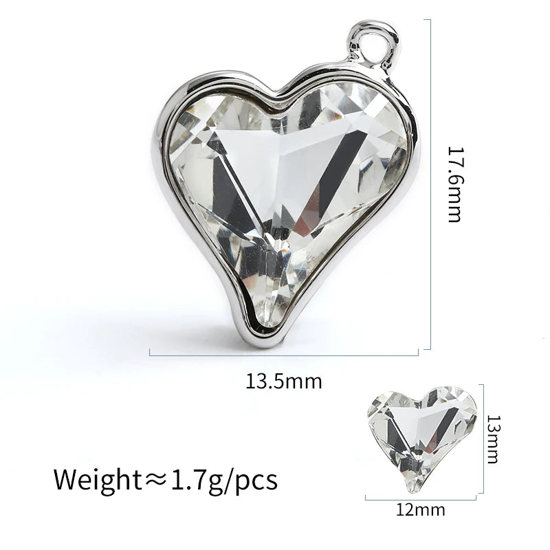 Heart Shape Jewelry DIY Rhinestones Claw Set Jewelry Making Decoration Copper Base Necklace Bracelets Crystal Stones