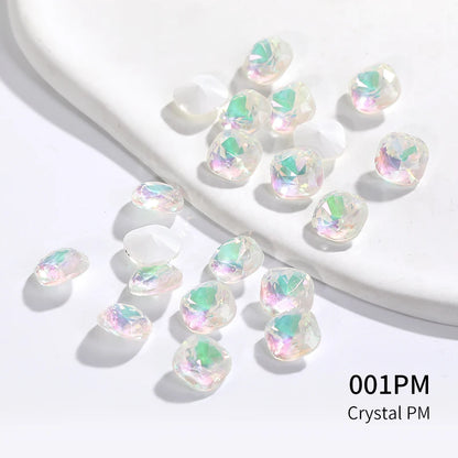 10mm Square Crystals Strass Pointback Glass Rhinestone Colorful Jewelry Accessories Korean Style Glue On Nails Rhinestones