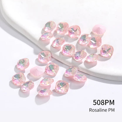 10mm Square Crystals Strass Pointback Glass Rhinestone Colorful Jewelry Accessories Korean Style Glue On Nails Rhinestones