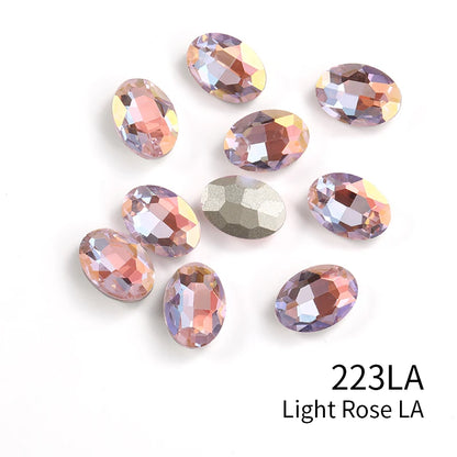 10x14mm Oval Glass Stones Glitter Crystal Strass Rhinestones for Bags Decoration Pointback Crystal Jewelry Making Accessories