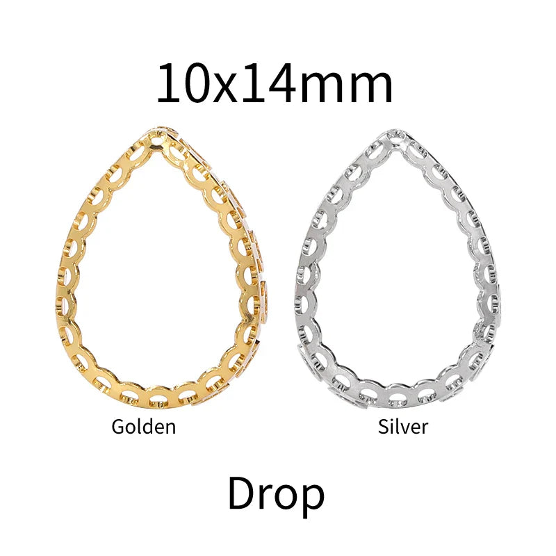 tony bead 10pcs Sewing on Rhinestones For Drop Round Stones Silver Golden Copper Claws For Rhinestones Sew on Clothing Crafts Bag