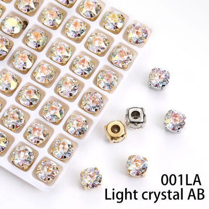 8mm Round Shape Rhinestones Claw Set Glitter Sew on Stones Decoration Pointback Rhinestones Glass Crystal Strass Rhinestones