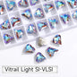 8x9mm Heart Rhinestones Glitter Glass Charms Nail Art Decoration Gem Beads Jewelry Making Accessories Glass Strass Stones