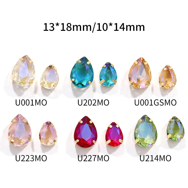 New Arrival 10x14mm Drop Crystal Rhinestone Claw Set Bag Clothes Decorations Supplies Design Diy Crafts Sewing Accessories