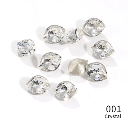 10x12mm Eye Shape Glass Stones Crystal Strass Rhinestones for Shoes Decoration Pointback Crystal Jewelry Making Accessories