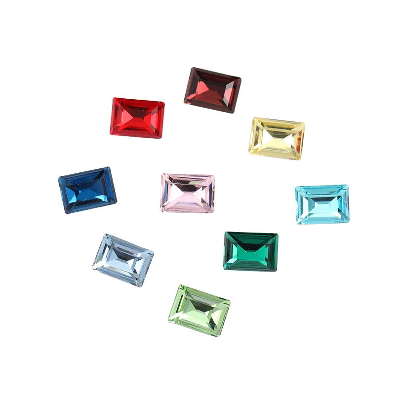 Rectangle Crystal Rhinestones for Clothes, Jewelry, Christmas Decoration, Pointback Glass, Strass, 10x14mm