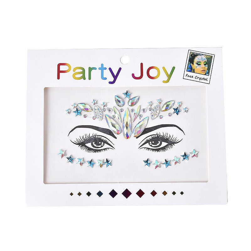 Electronic Music Festival Face Pasters Children's Stage Performance Face Stickers Stickers Crystal Eyes Rhinestone Stickers