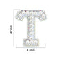 TonyBead 26 English Alphabet A-Z Pearl Letter Patches Rhinestone Patch Sewing On Patches Stripe Badge DIY Name