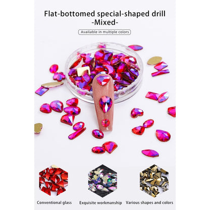 50pcs Flat Back Crystal Nail Parts Hearts 50 Pieces 3D Glass Rhinestones for Needlework Decoration Glitter Gems Design Fac