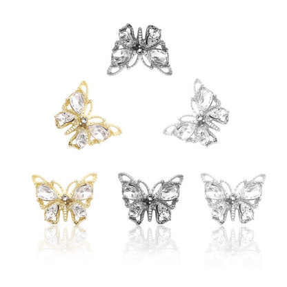 New Design Gem Designs Nail Butterfly Alloy Crystal Stones For Nail Art Decoration