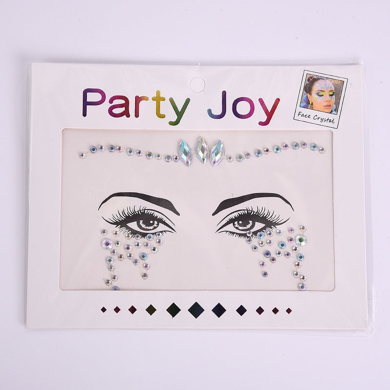 Electronic Music Festival Face Pasters Children's Stage Performance Face Stickers Stickers Crystal Eyes Rhinestone Stickers