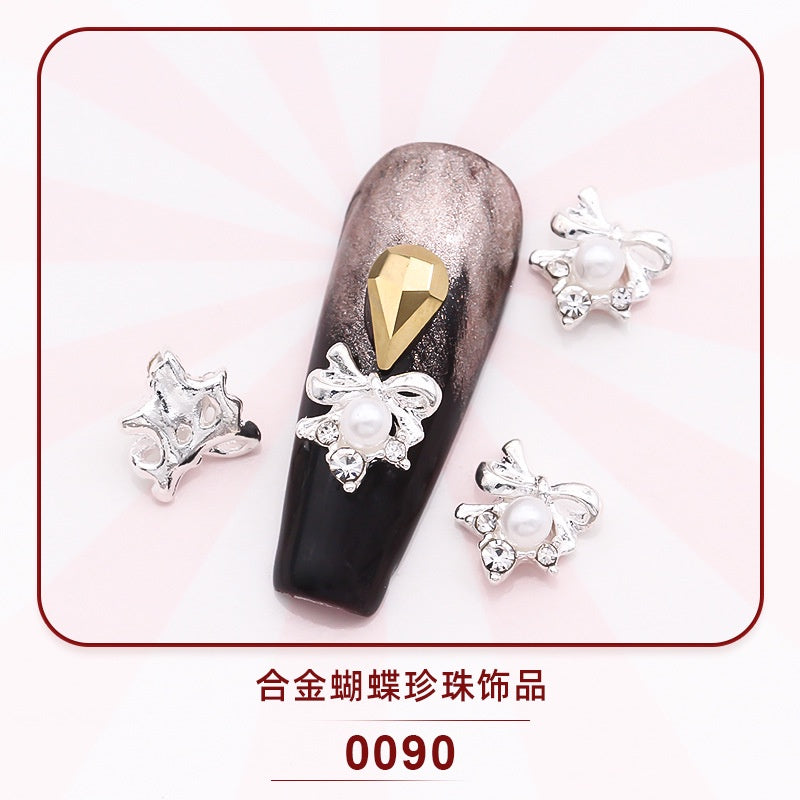 3D Nail Art Charms  Alloy Nail Jewelry Transparent Shiny Charm Metal Gemstone Fashion DIY Nail Art Decorations
