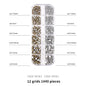 1440pcs 12 Grid Set Mixed Color Flat Nail Diamond AB Color Glass Crystal Phone Case DIY Accessories