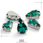 20pcs 5x8/6x10mm Drop Crystal Stone With silver bottom Rhinestone for Sewing on Clothes Sewn on Rhinestone for Needlework