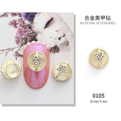3D Nail Art 2pcs Alloy Kawaii Colorful Design Alloy Accessories Rhinestone Nail Charm
