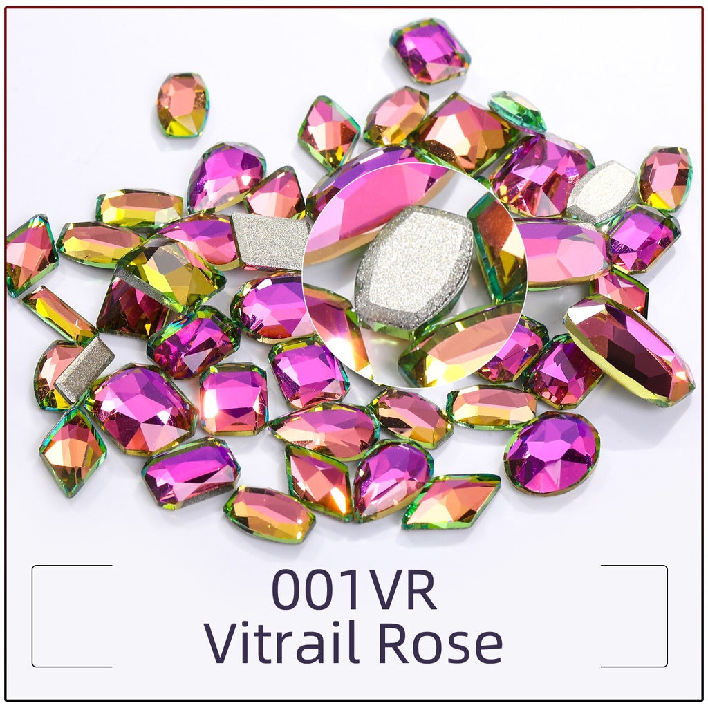 TonyBead 20Pcs Mixed Shape Flatback Stone Gem Glass Nail Art Rhinestone For Jewelry Making Loose Strass Crystal Nail Accessories Nail Drill kuku