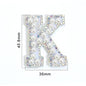 TonyBead 26 English Alphabet A-Z Pearl Letter Patches Rhinestone Patch Sewing On Patches Stripe Badge DIY Name