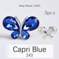 TonyBead 5Pcs Crafts Butterfly Rhinestone Appliques Jewelry Charms Handmade Trendy Glue on Glass Decorations Big Crystal AccessoriesBarang kemas，Kelengkapan