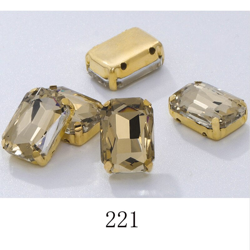 Rectangle Shape 10X14 13X18mm Glass Rhinestones With Claw Sew On Stone Strass Diamond For Clothes Rhinestones for Crystal Crafts