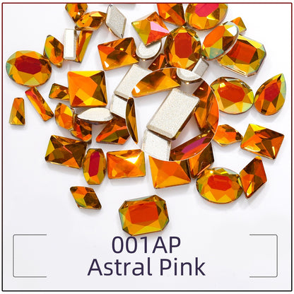 TonyBead 20Pcs Mixed Shape Flatback Stone Gem Glass Nail Art Rhinestone For Jewelry Making Loose Strass Crystal Nail Accessories Nail Drill kuku