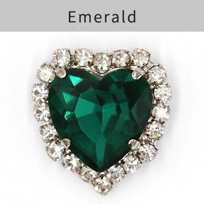 TonyBead kuku logam yang digunakan pada pakaian,heart Shape Glass Rhinestones With Claw Sew On Crystal Stone Metal Base Buckle For Clothes Strass Diamond Sewn Rhinestones