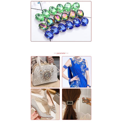 6*8/8*10mm Oval Shape Glass Rhinestones With Silver Sew On Crystal Stone Strass Diamond For Clothes Dress