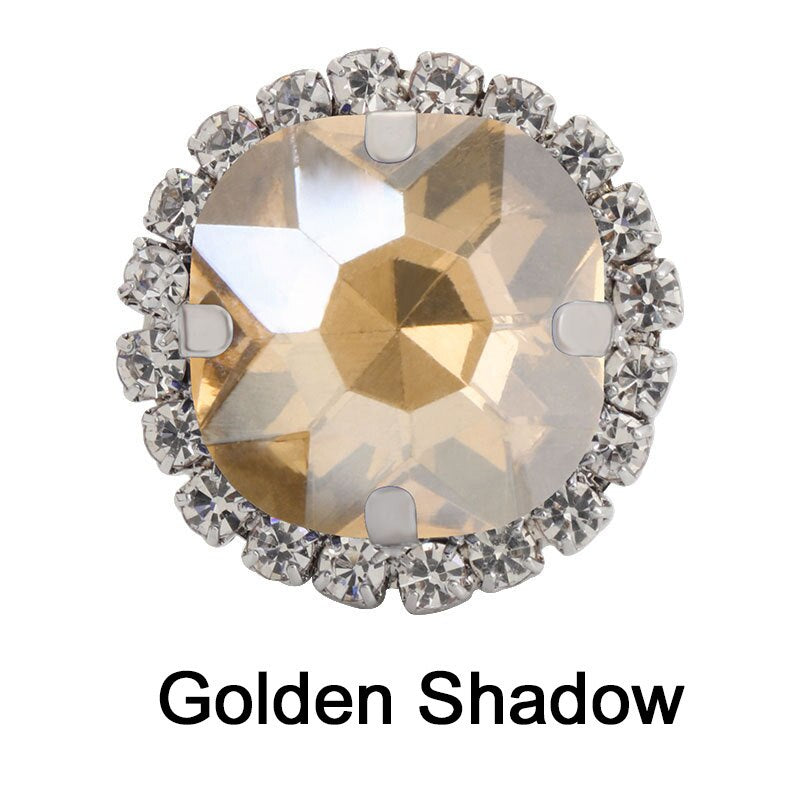 TonyBead 12mm Fat Square Glass Flatback Rhinestone Gold Metal Claw Settings Sew on For Clothing Diy Craft Sewing Buttons Crystals Ornament