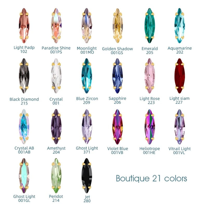 4*15mm Horse-eye Shaped Rhinestone DIY Jewelry Accessories Pointy-bottom Shaped Rhinestone Nail Sticker Rhinestone Material