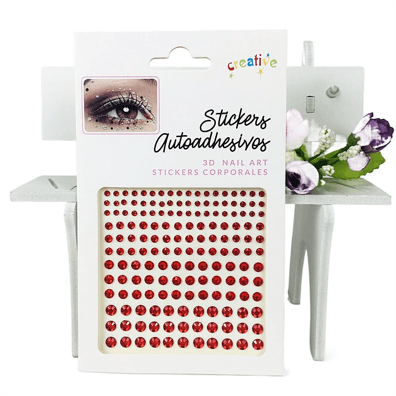 Cross-Border Hot Sell Face Rhinestone Diamond Sticker Eyebrow Eye Pad Forehead Face Decoration Acrylic Crystal Sticker Party Diamond Sticker